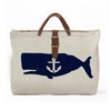 IVY WHALE CANVAS TOTE NATURAL/NAVY